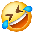 Sich vor Lachen auf dem Boden wälzendes Gesicht Emoji Samsung