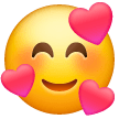 Cara sonriente con corazones Emoji Samsung