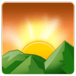 Nascer do sol sobre montanhas Emoji Samsung