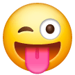 Cara guiñando un ojo y sacando la lengua Emoji Samsung