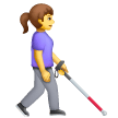 woman-with-white-cane-facing-right Emoji samsung