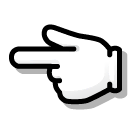 Hand mit nach links ausgestrecktem Zeigefinger Emoji SoftBank