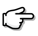 Hand mit nach rechts ausgestrecktem Zeigefinger Emoji SoftBank