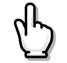 Dorso da mão com dedo indicador apontando para cima Emoji SoftBank