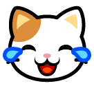 Katzenkopf mit Freudentränen Emoji SoftBank