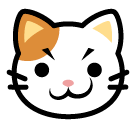 Selbstgefällig grinsender Katzenkopf Emoji SoftBank