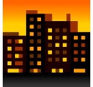 🌆 Силуэт города на закате Эмодзи в SoftBank