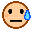 😓 Downcast Face With Sweat Emoji in SoftBank