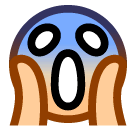 Vor Angst schreiendes Gesicht Emoji SoftBank