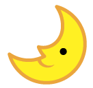 🌛 Primo quarto di luna con volto Emoji su SoftBank