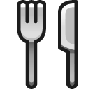 Вилка и нож Эмодзи в SoftBank