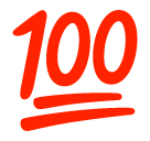 💯 Simbolo di cento punti Emoji su SoftBank