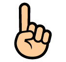 Указательный палец, направленный вверх Эмодзи в SoftBank