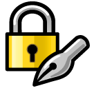 Locked With Pen Emoji in SoftBank