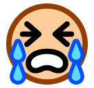 Cara llorando a mares Emoji SoftBank
