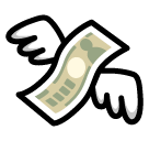 money-with-wings Emoji softbank