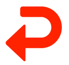↩️ Right Arrow Curving Left Emoji in SoftBank