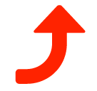 ⤴️ Nach oben weisender Rechtspfeil Emoji auf SoftBank