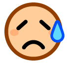 Enttäuschtes, aber erleichtertes Gesicht Emoji SoftBank