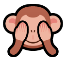 sich die Augen zuhaltendes Affengesicht Emoji SoftBank