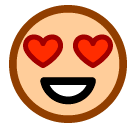 Faccina sorridente con gli occhi a forma di cuore Emoji SoftBank