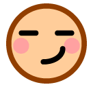 Selbstgefällig grinsendes Gesicht Emoji SoftBank