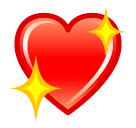 Coração cintilante Emoji SoftBank