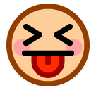 😝 Cara sacando la lengua y con los ojos bien cerrados Emoji en SoftBank
