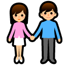 Мужчина и женщина, держащиеся за руки Эмодзи в SoftBank