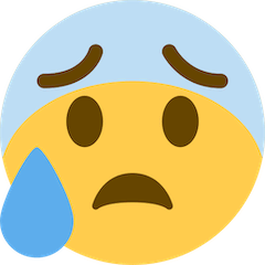 Cara de ansiedad con sudor Emoji Twitter
