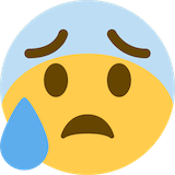 anxious-face-with-sweat Emoji twitter