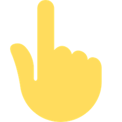 Dorso da mão com dedo indicador apontando para cima Emoji Twitter