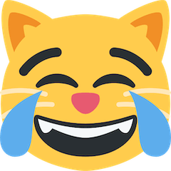 Katzenkopf mit Freudentränen Emoji Twitter