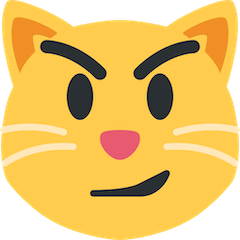 Selbstgefällig grinsender Katzenkopf Emoji Twitter