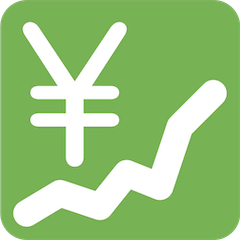 Grafico con andamento positivo e simbolo dello yen Emoji Twitter