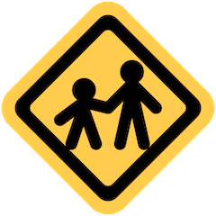 Знак «дети переходят дорогу» Эмодзи в Twitter