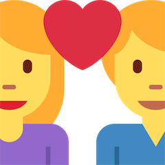 👩‍❤️‍👨 Hombre y mujer con un corazón Emoji en Twitter
