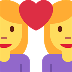 Due donne con cuore Emoji Twitter