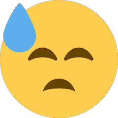 😓 Faccina con sudori freddi Emoji su Twitter