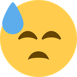 downcast-face-with-sweat Emoji twitter