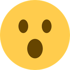 Überraschtes Gesicht mit geöffnetem Mund Emoji Twitter