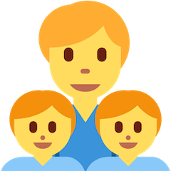 👨‍👦‍👦 Famiglia con padre e due figli Emoji su Twitter