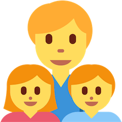 Famiglia con padre, figlio e figlia Emoji Twitter