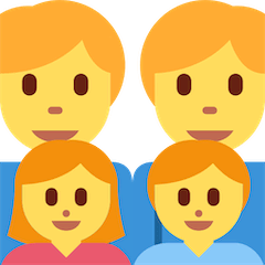 👨‍👨‍👧‍👦 Familie mit zwei Vätern, Sohn und Tochter Emoji auf Twitter