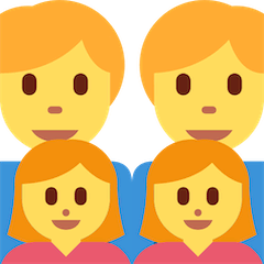 Familia con dos padres y dos hijas Emoji Twitter