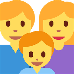 Familia con una madre, un padre y un hijo Emoji Twitter