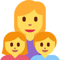 👩‍👧‍👦 Familie mit Mutter, Sohn und Tochter Emoji auf Twitter