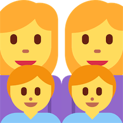 👩‍👩‍👦‍👦 Família composta por duas mães e dois filhos Emoji nos Twitter