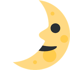 First Quarter Moon Face Emoji on Twitter
