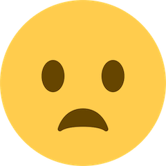 Faccina imbronciata a bocca aperta Emoji Twitter